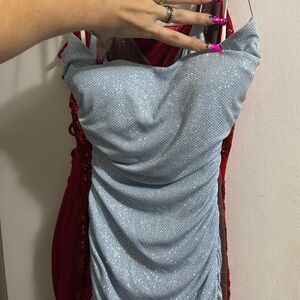 Open back rouched prom/formal gown